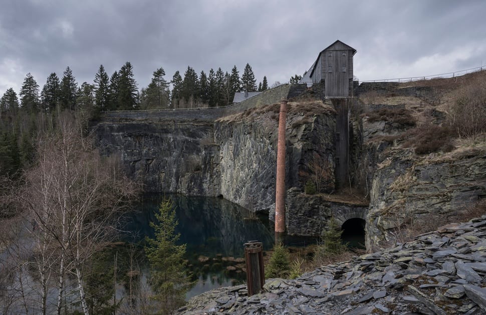 A shot of the opening to a disused coal mine in England